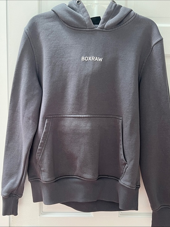 Boxraw Other - Boxraw Men's Hooded Pullover Sweatshirt in Charcoal